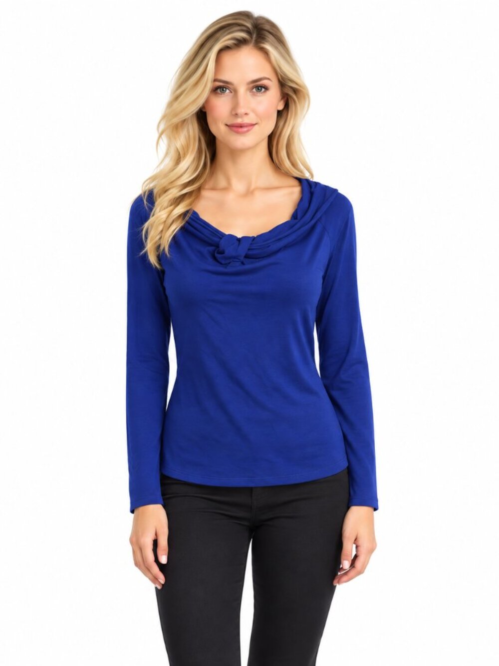 BNWT GUESS Women’s ALYX Off-Shoulder Long Sleeve Top Size L/G Blue Iris